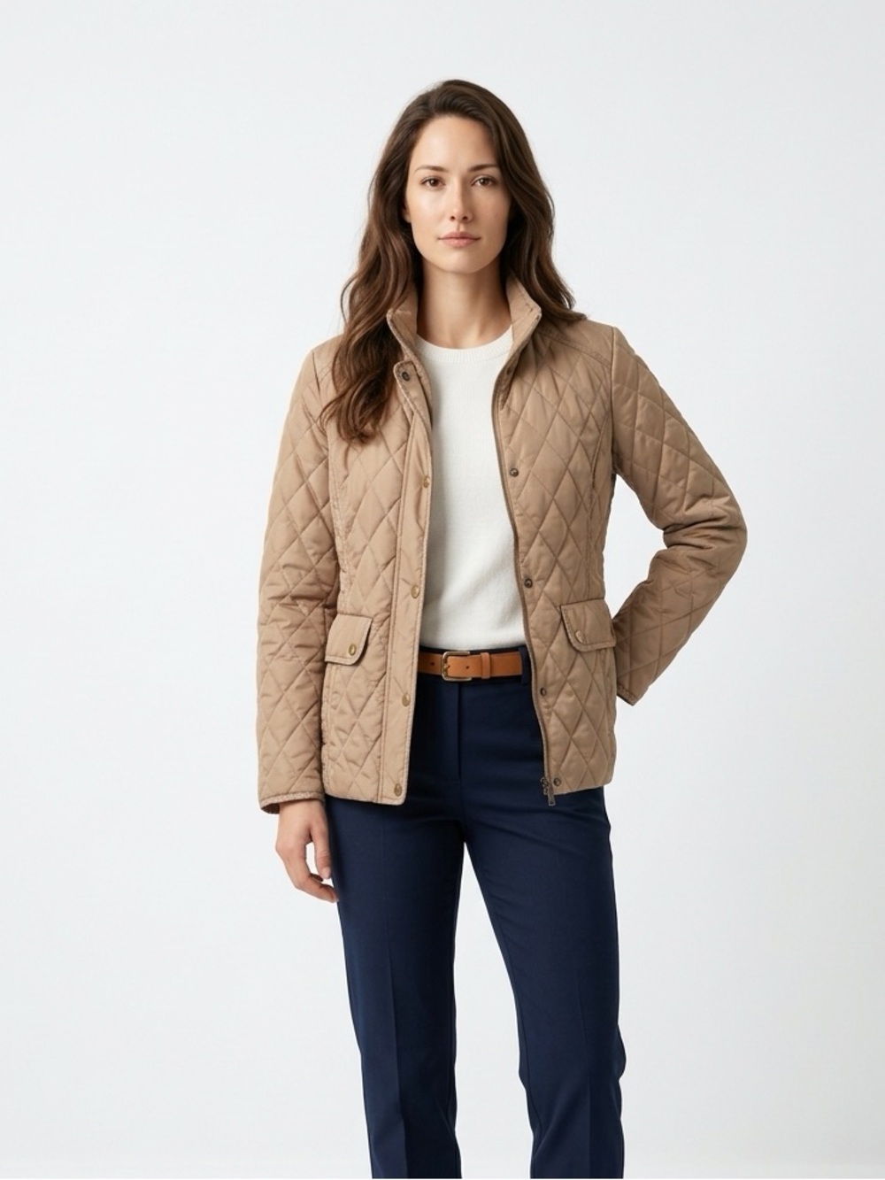 Ralph Lauren Quilted Beige/Tan Puffer Jacket Small